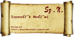 Szpevák Noémi névjegykártya