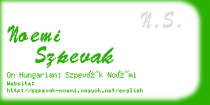noemi szpevak business card